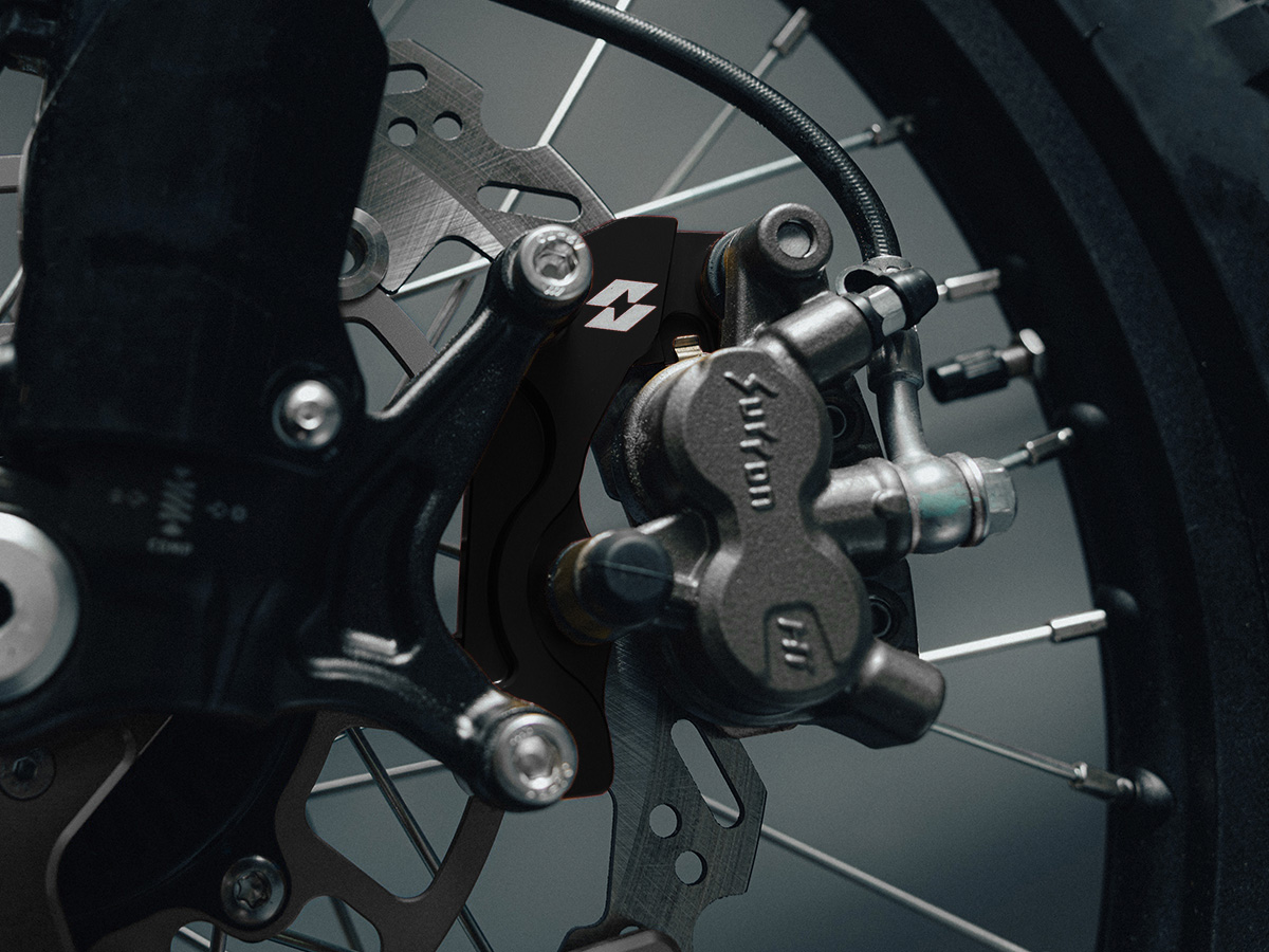 Full-E Charged Front Brake Caliper Bracket for Ultra Bee 270mm Oversize Brake Disc Black