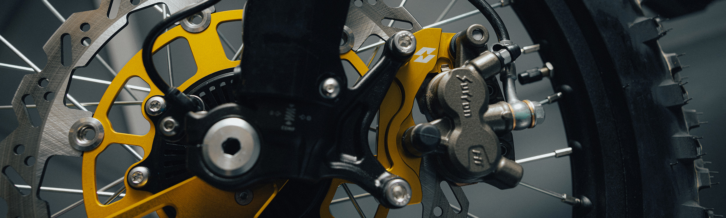 Full-E Charged Front Brake Caliper Bracket for Ultra Bee 270mm Oversize Brake Disc Gold