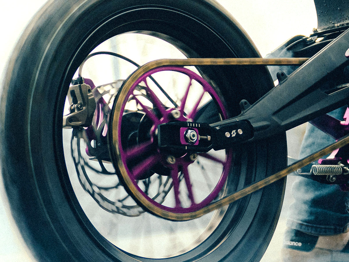 Full-E Charged Rear Swing Arm Extension And Brake Hose Purple